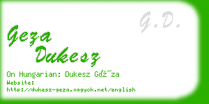 geza dukesz business card